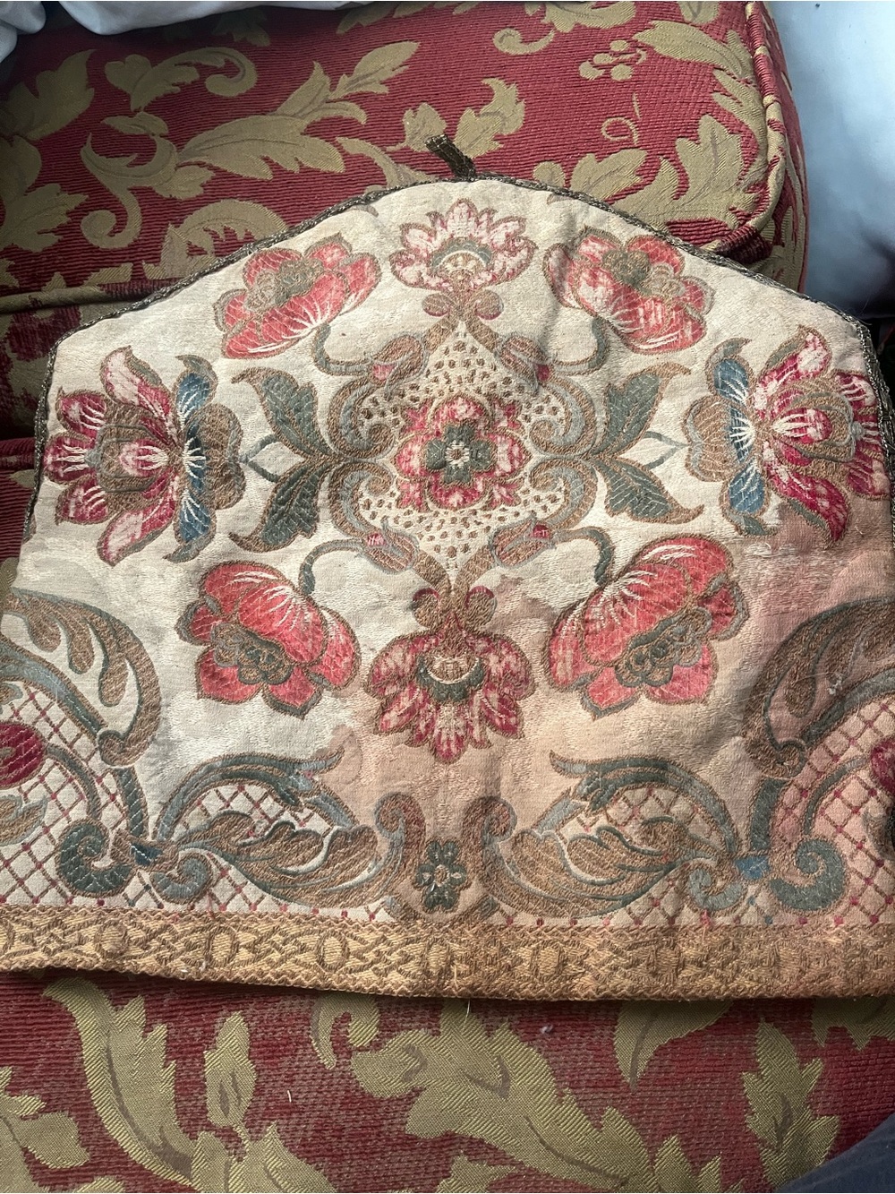 Embroidered Decorative toaster/ appliance Cover in Cream, Red & Blue